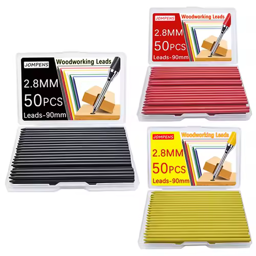 50Pcs/100Pcs Large Capacity 2B Woodworking Lead Core Black Yellow Red 2.8mm Automatic Pencil Lead Deep Hole Marked Lead Core - Image 3