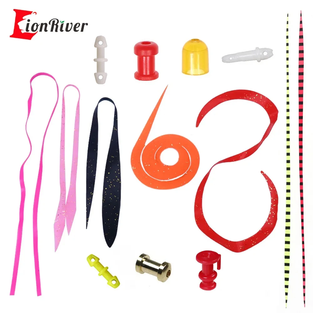 LIONRIVER 20PCS Snapper Fishing Silicone Skirts Saltwater Fishing Madai Jig Trailers Spinnerbait  Copper/Plastic Slide Parts