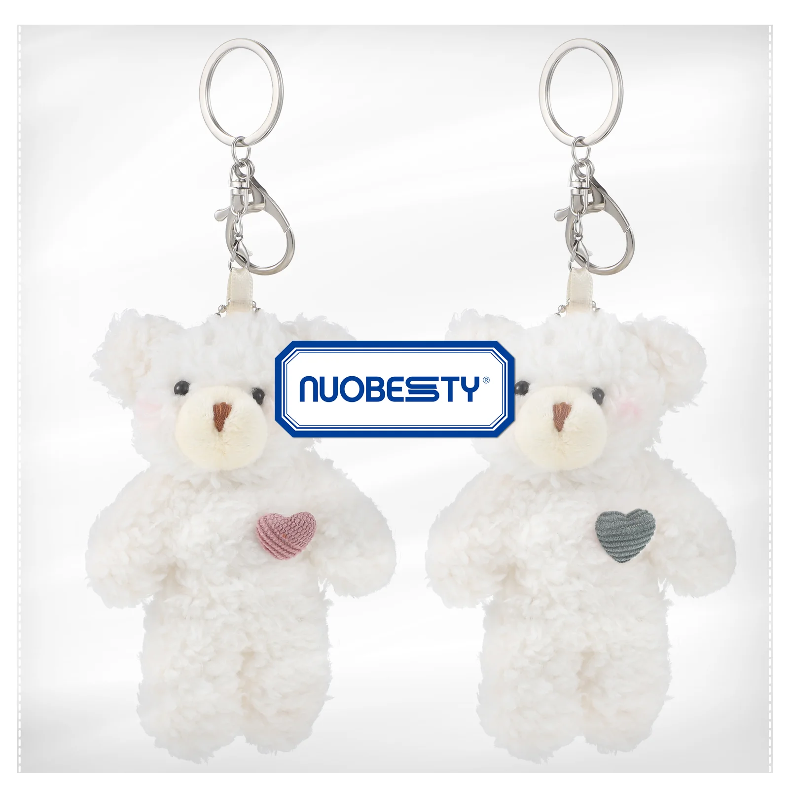 2 Pcs Bear Cotton Key Chain Pendant Mama Keychain Rings Plush Toy Mini for Girls