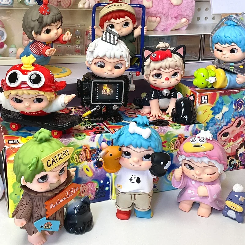 

Виниловая слепая коробка серии Wakuku для детства, модная мультяшная коллекционная игрушка, милый ручной настольный орнамент, подарок-сюрприз