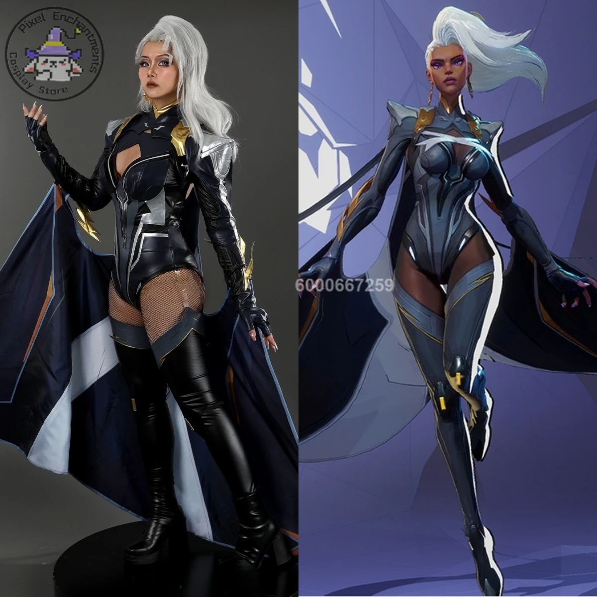 

Game Storm Cosplay Costume Anime Ororo Munroe Role Playing Clothes Black Jumpsuit Set for Women Comic Con Halloween Party Suits