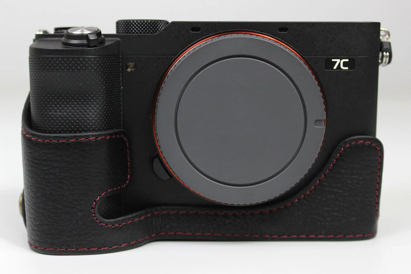 Prawdziwa skóra pół futerał ochronny uchwyt do aparatu Sony Alpha A7C