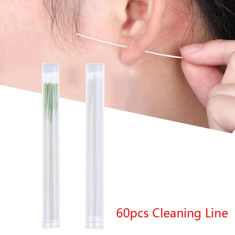 Ear Piercing Cleaner 60pcs Disinfection Ear Wires Cleaning Line Aftercare Hygiene Jewelry Care Beauty Tools Sterilization Kit
