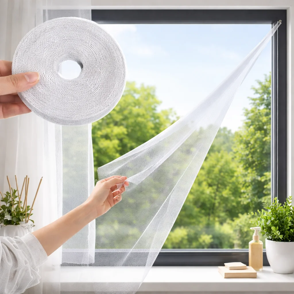 1 Mosquitera Autoadhesiva para Ventana Sin Perforaciones, Pantalla Antimosquitos para Dormitorio, Cocina y Uso en Exteriores