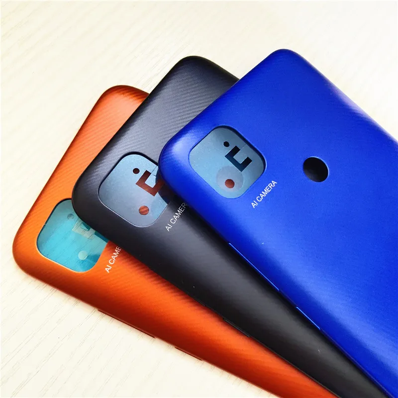 For Xiaomi Redmi 9C New Back Battery Cover Back Glass Panel Rear Housing For Redmi 9C Back Battery Cover + Side Key