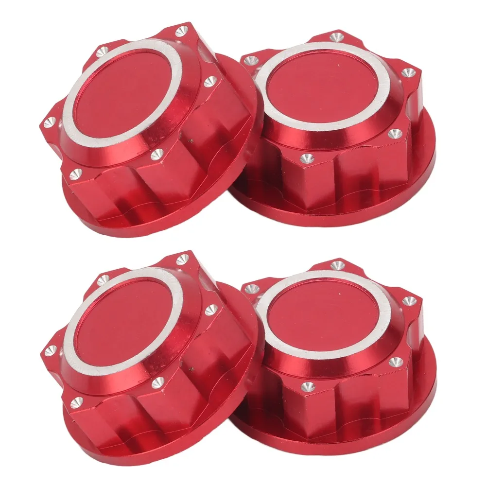 4Pcs Aluminum Alloy RC Wheel Nuts 24mm RC Accessories Hex Wheel Nuts Dust-Proof Hub Nuts for ARRMA 1/5 Kraton 8S RC Car