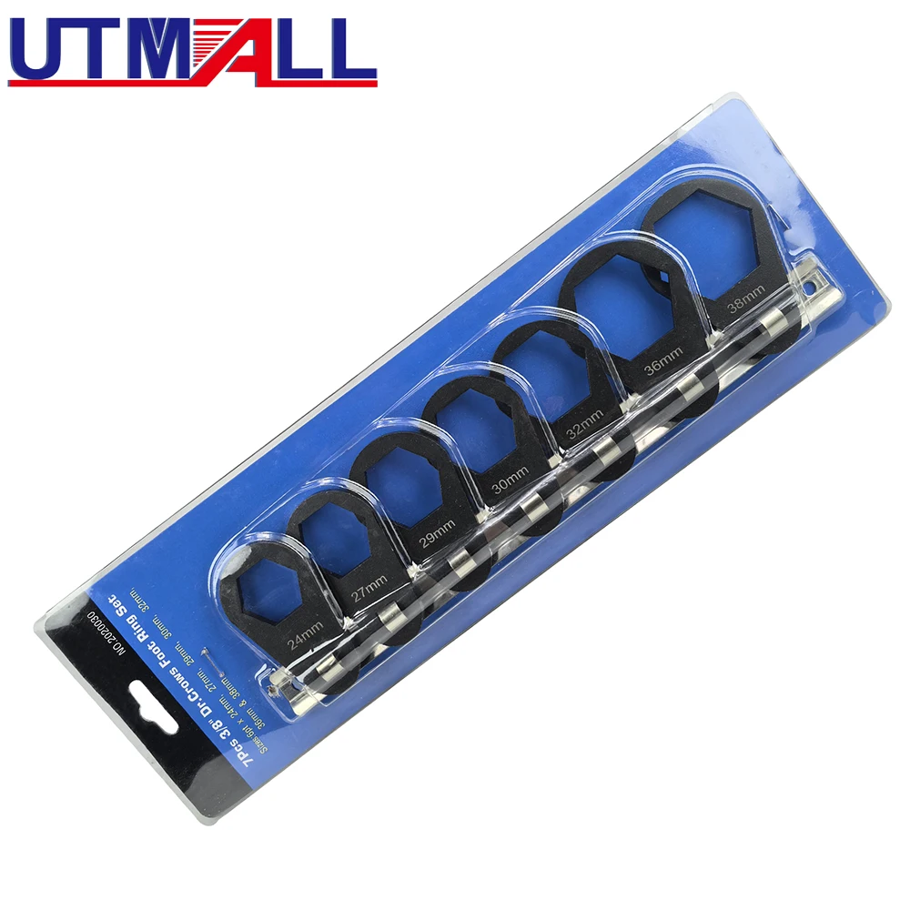 7-teiliges Crowfeet-Ölfilter-Offset-Kappenschlüssel-Set zum Entfernen von Entfernung, metrisch, 24–38 mm