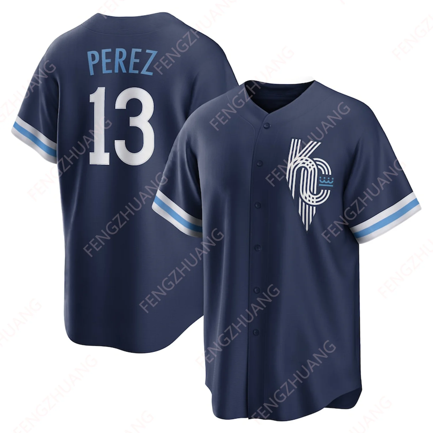 New Man Summer Classic Casual Mesh Button-Up Jersey 2024 Kansas City Royals Adult&Kid jersey Outdoor Exercise Uniform