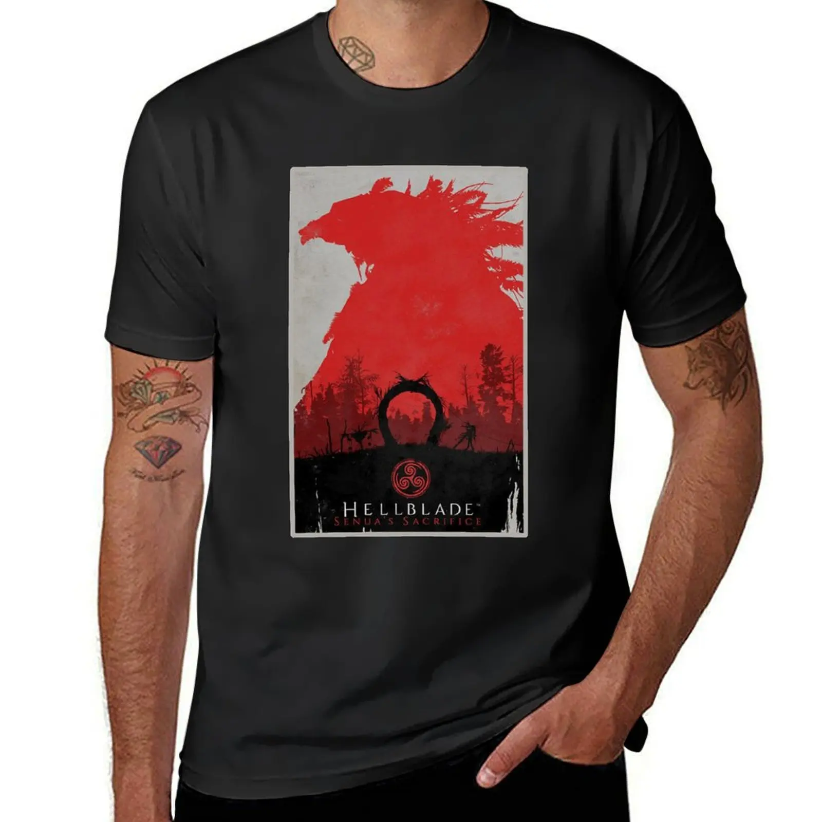 HELLBLADE, T-shirt Short sleeve tee aesthetic clothes heavy weight t shirts for men