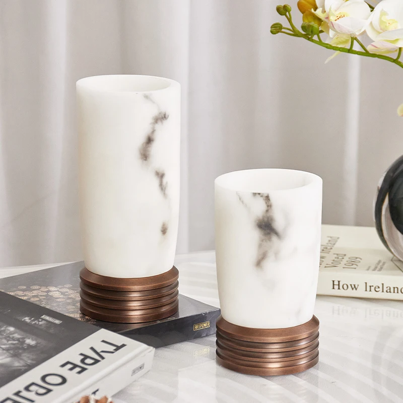 

Simple Modern Home Interior Decoration White Marble Desktop Display Home Decoration Ornament