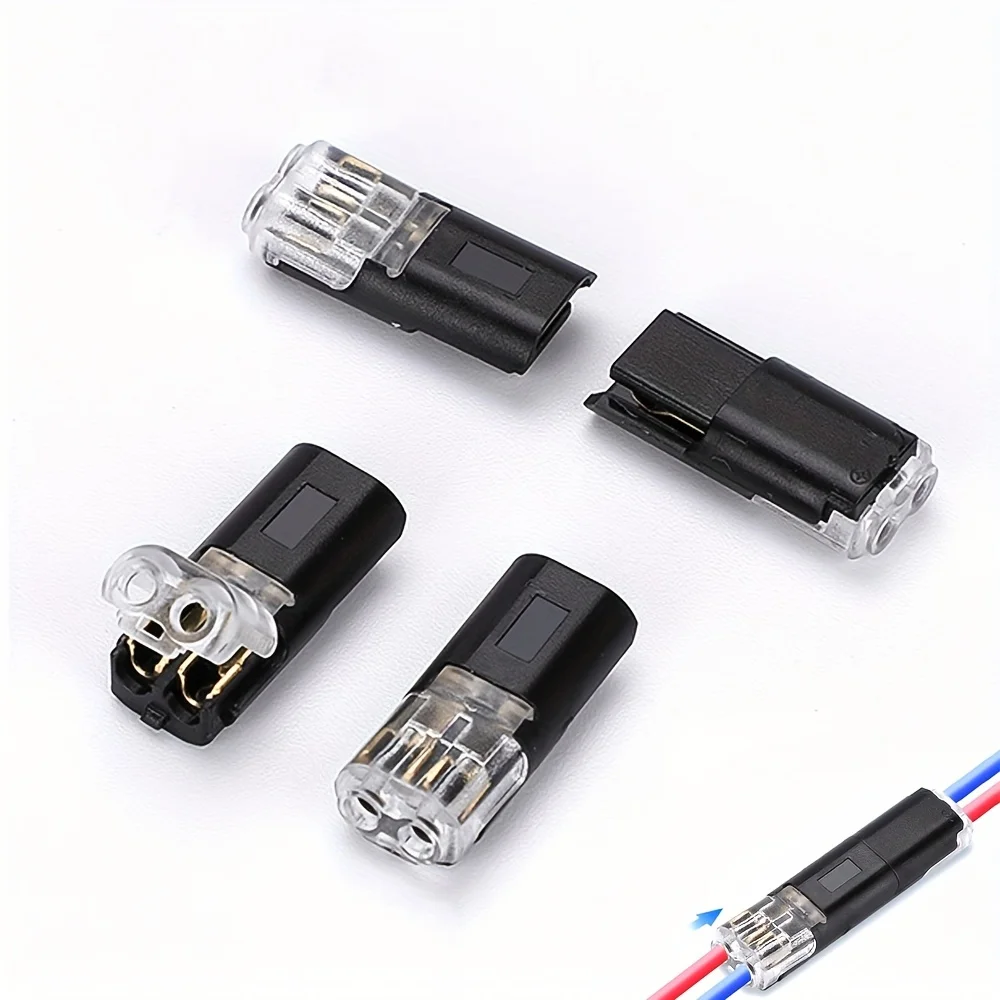 10Pcs D2 Dual-line Interlocking Detachable LED soldering free, wire stripping free quick connect terminal connector