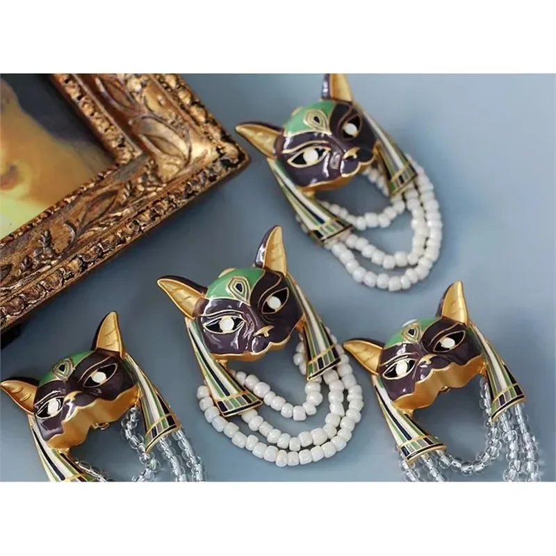 For RORY medieval vingate vintage western court stud earrings drop glaze fox stud earrings egypt cat ear clips