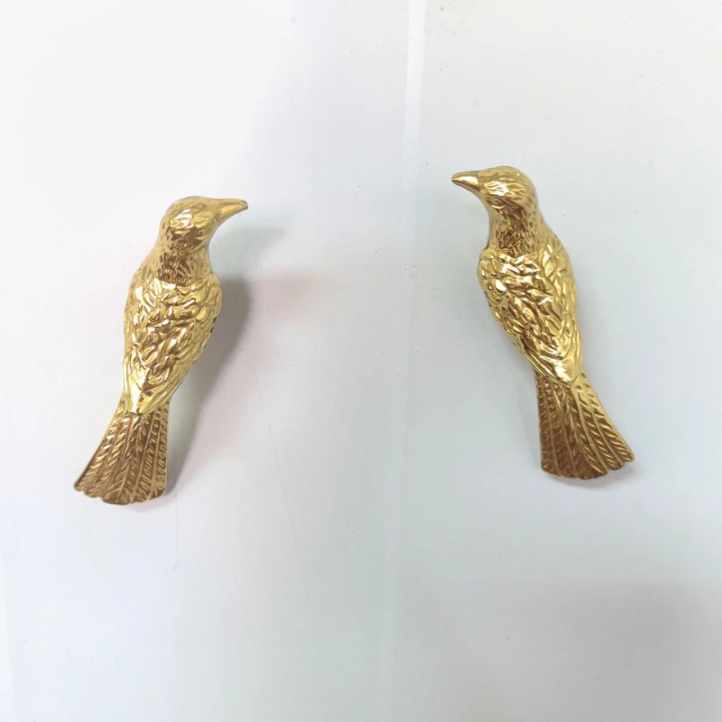 Brass Gold Creative Retro Bird Handle Shoe Cabinet Wardrobe Drawer Pulling Copper Handle Furniture Cabinet Handle Hardware