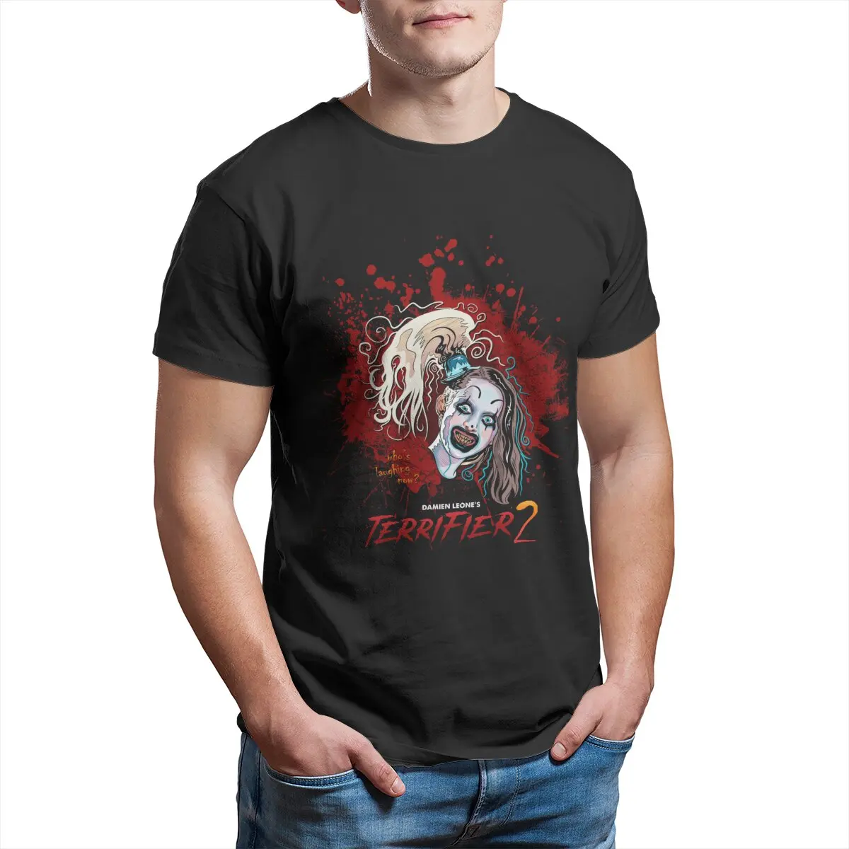 

Men Terrifier 2 Little Pale Girl Art The Clown Horror Movie T Shir Scary clown Halloween Film 100% Cotton Clothes Gift Idea