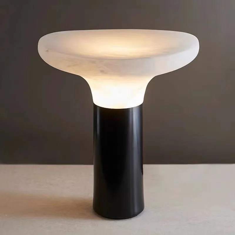 Danish Mushroom Table Lamp Simple Modern Misty Style Bedroom Study Marble Marble Atmosphere