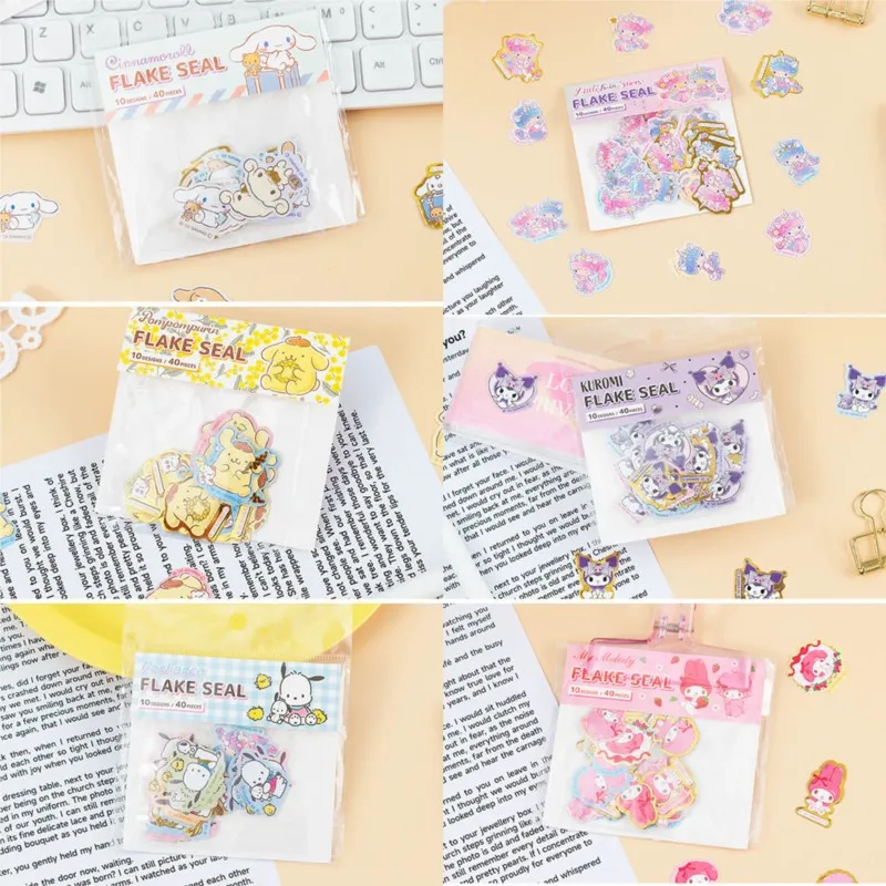 40PCS Sanrio kawaii Stickers Kuromi Hello Kitty Melody Waterproof Mini Graffiti Anime Laptop Guitar Skateboard Graffiti Sticker