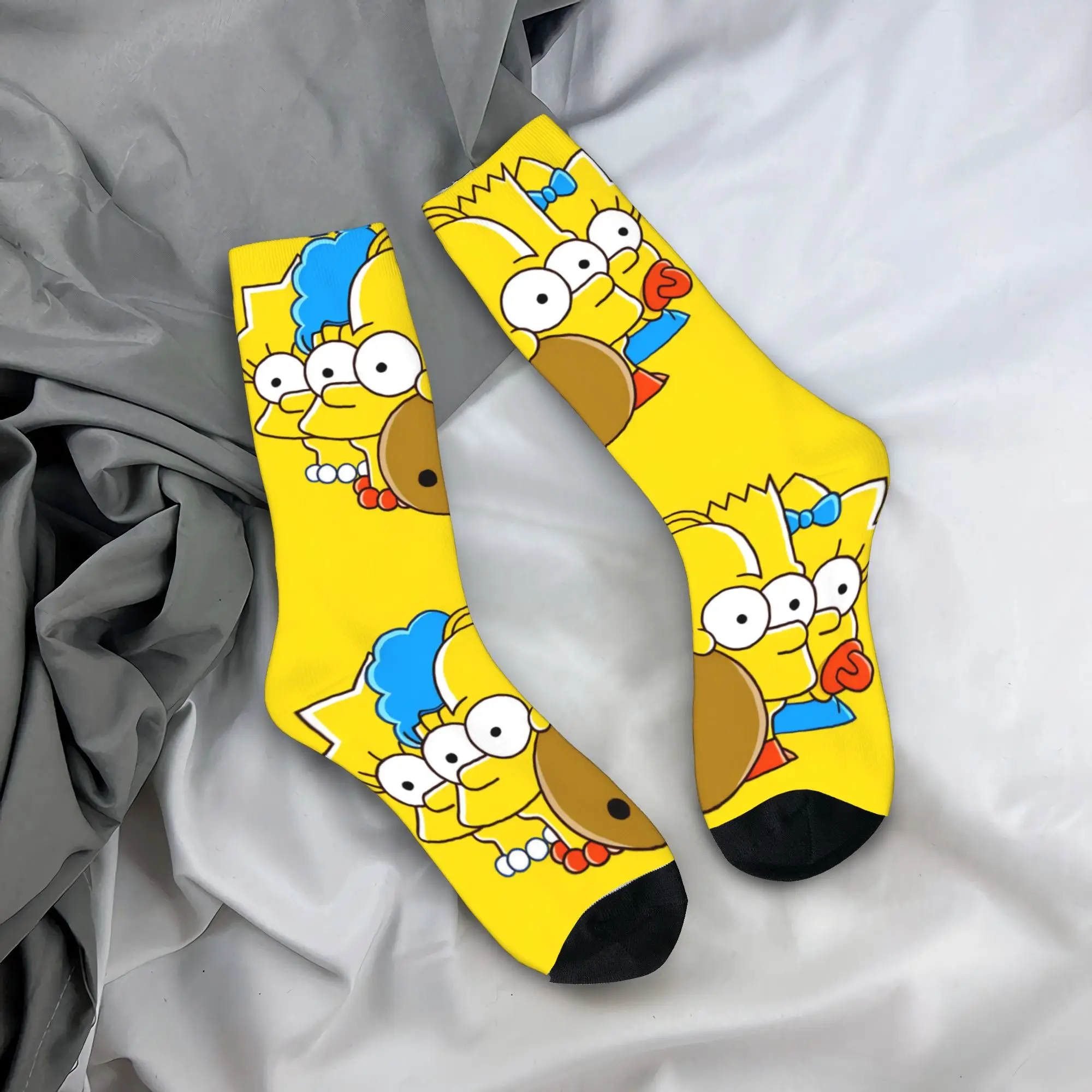 The Simpsonsed Cartoon Socks Autumn  Stockings Vintage Men Warm Soft Socks Graphic Outdoor Non Slip Socks