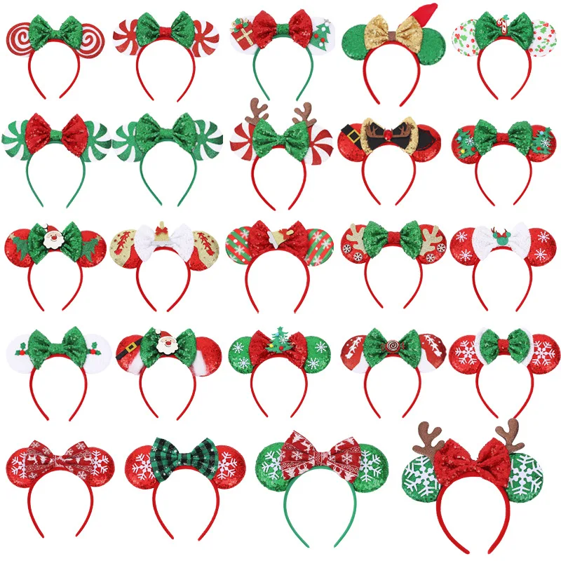 

Kawaii Disney Headband Mickey Mouse Minnie Anime Headbands Cartoon Mickey Mouse Ear Head Band Hair Accessories Christmas Gift