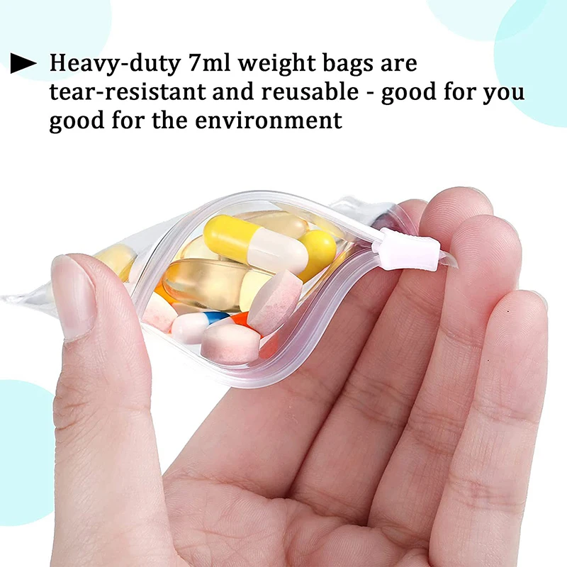 5pcs Pill Pouch Bags Zippered Pill Pouch Reusable Clear Pill Bags Self Sealing Travel Medicine Organizer Storage