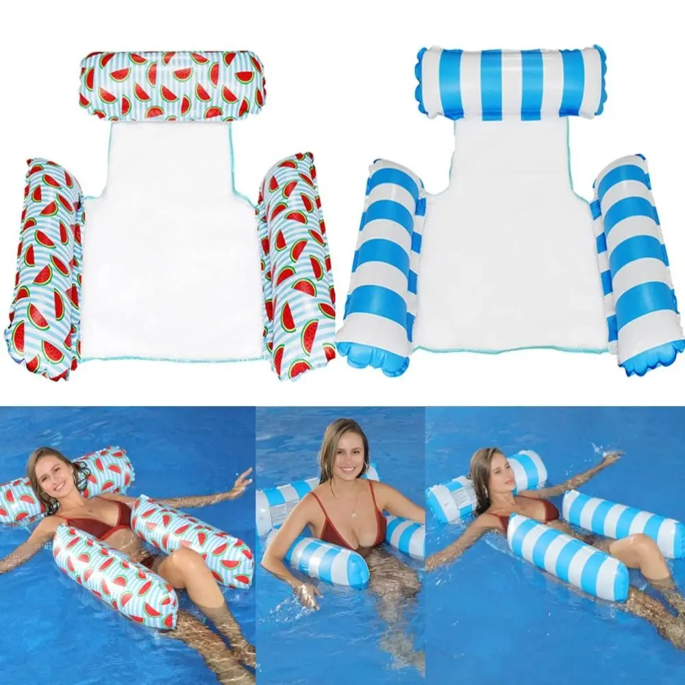 3-Tube Swimming Pool Float Inflation Inflatable Multi-functional Water Hammock Foldable Water Pool Chair Outdoor Water Games
