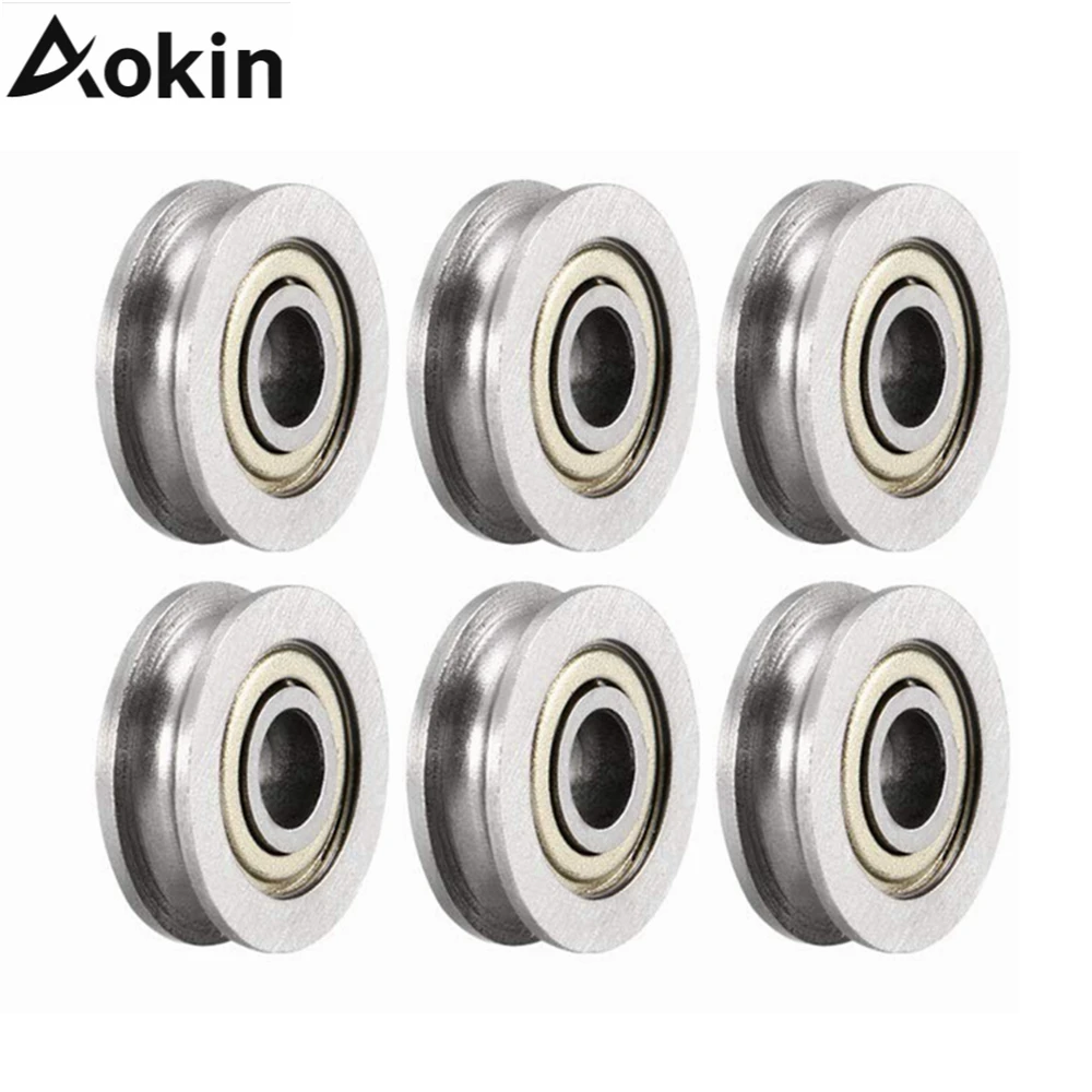 6pcs 3D Printer MK8 U604ZZ 604UU 4x13x4mm U Groove Bearing Extruder Round Wheel Gear Walking Guide Rail Bearings Fitting Pulley