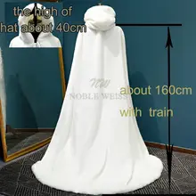 Long Winter Bridal Cape with Faux Fur #6