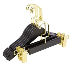 44CM Wooden Clothes Hanger for Suit Closet Organizer,10Pc, Anti-slip Coat Hanger Trousers Rack Wardrobe Space-saving