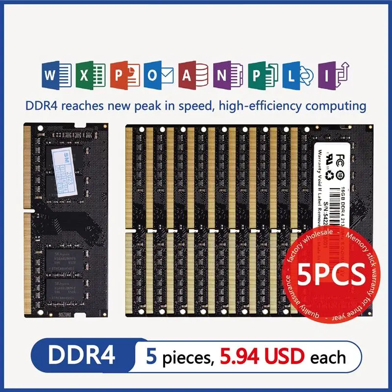 Top Ram ddr4 para noteboook 5 peças yomeiton 2400mhz 2666mhz 3200mhz 4gb 8gb 16gb 32gb SO-DIMM ram memória de laptop atacad