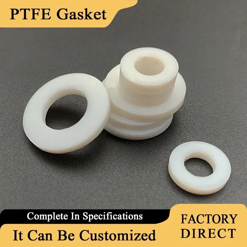 50Pcs Thick 0.5mm PTFE Flat Gasket 16x20x0.5mm High Temperature Resistance Plastic King Flange Seal Washer