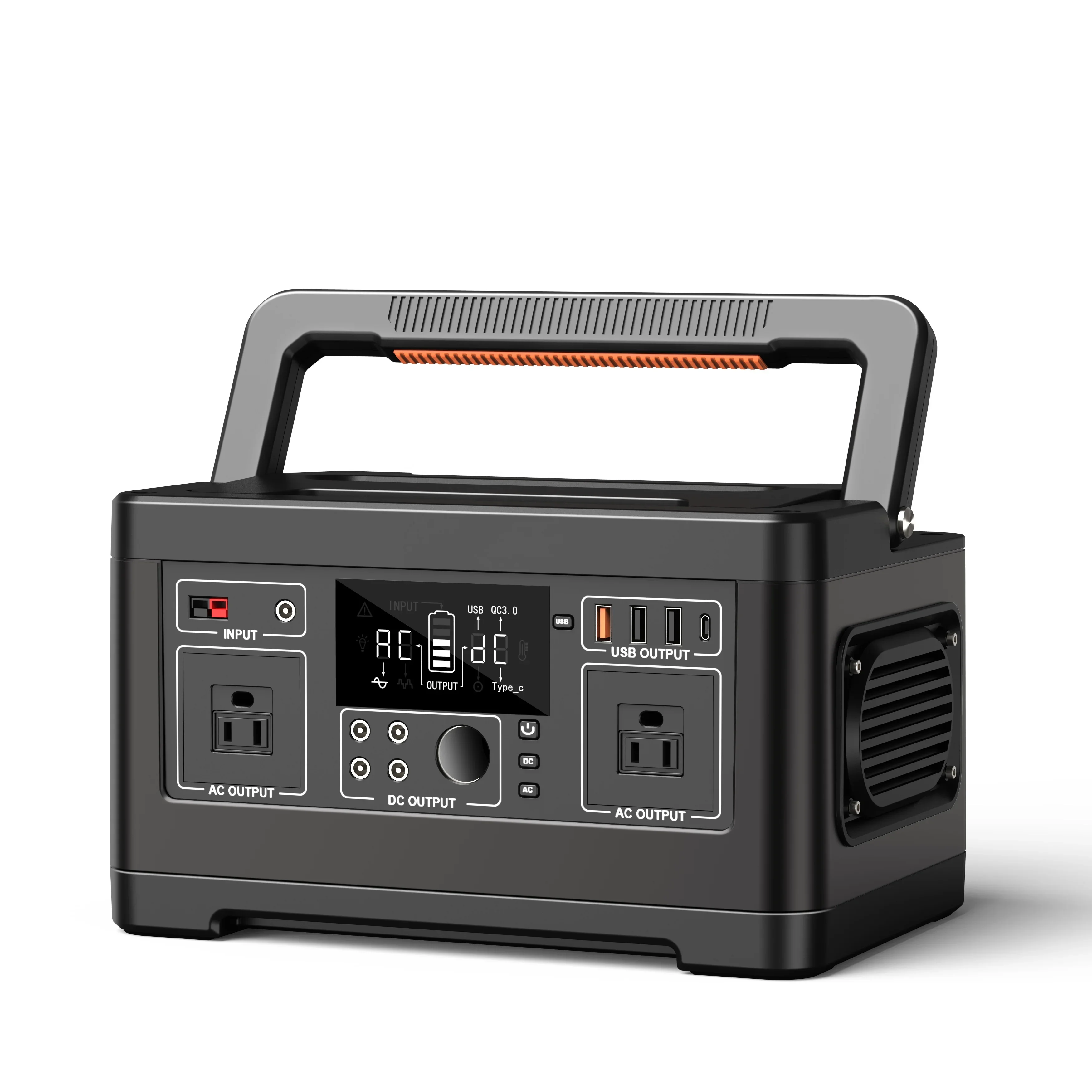 Outdoor Camping RV Fishing Travel Generator Rechargeable Backup Power Wireless 500W Solar Portable Power Station