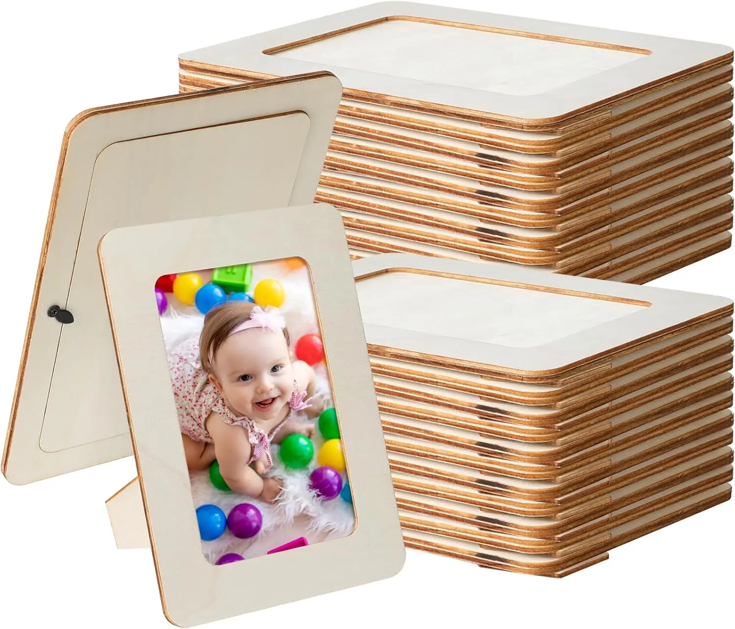 

60 шт. 4x6 в деревянных рамках для фотографий, незавершенные деревянные рамки своими руками для поделок и декора