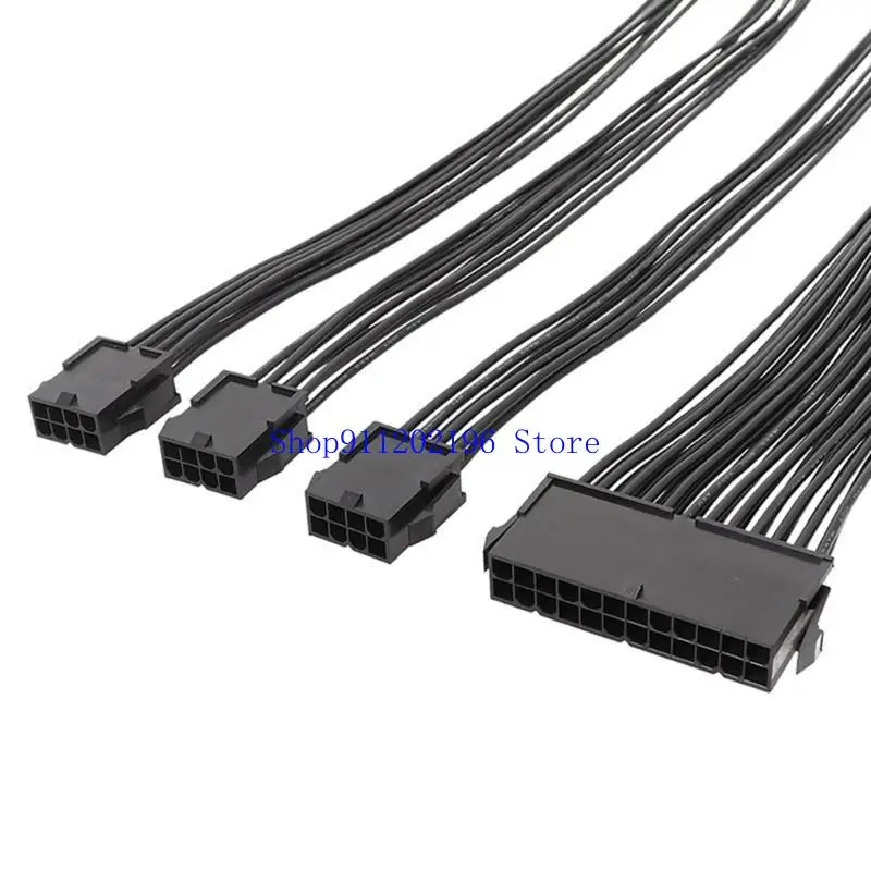 

P82A 24Pin Power Supply Cable with GPU 8Pin CPU 8Pins Power Cord 18AWG Line Durable