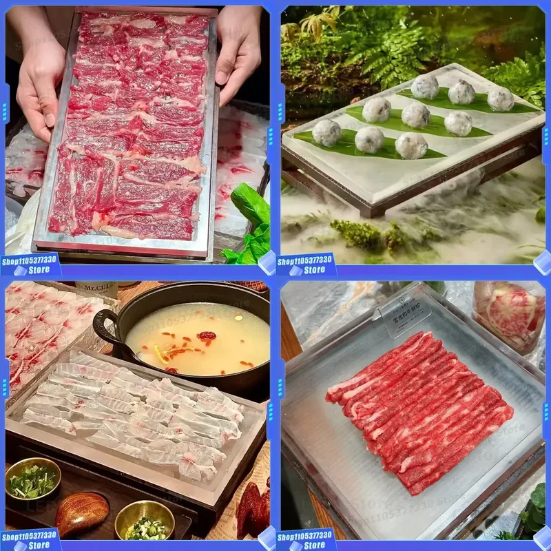 Creative Hong Kong Style Hot Pot Side Stove Set with Hand Cut Beef Balls Shrimp Paste and Sashimi Plate for Tableware Dining