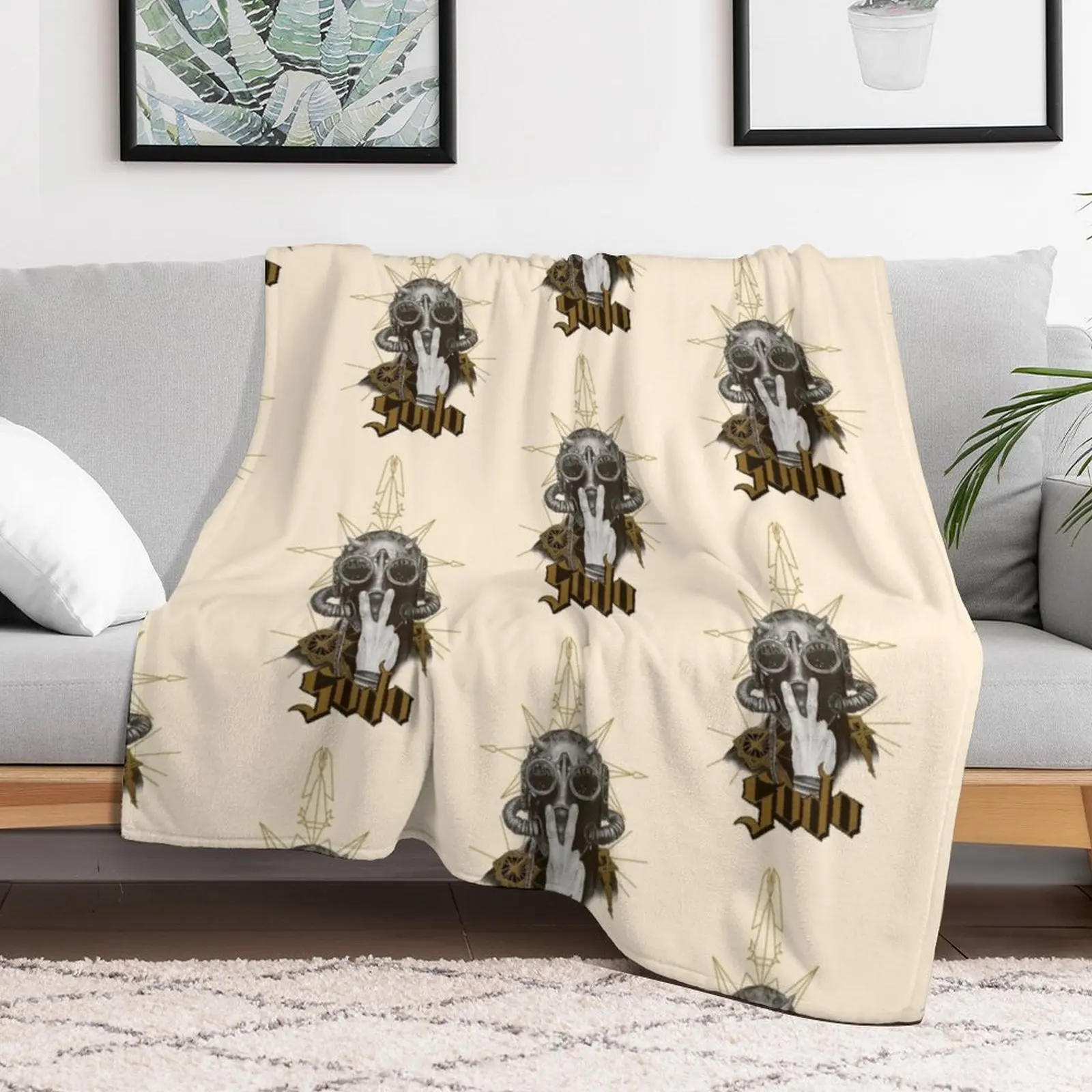 Sodo Nameless Ghoul, The band Ghost Throw Blanket Designers Furrys Furry Retros Blankets