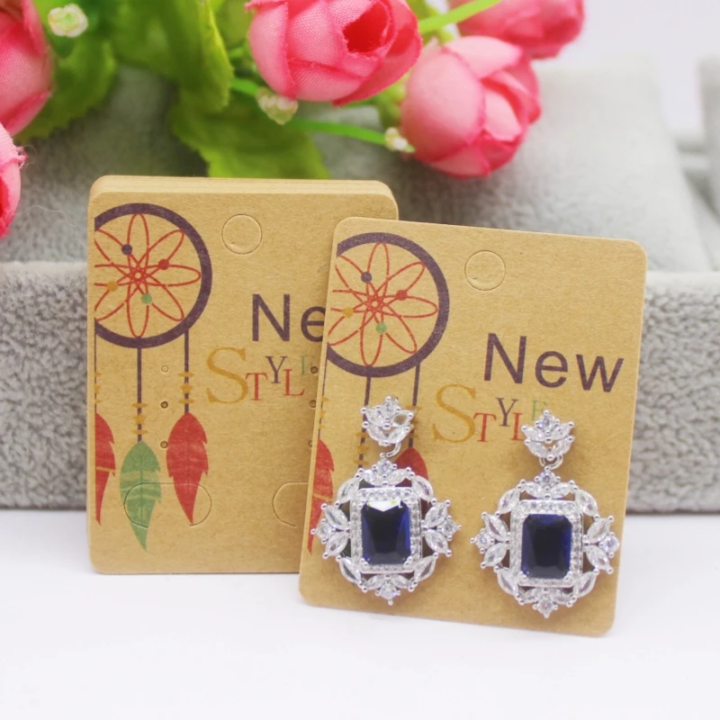 5x4cm Hot selling New Comic Style Beauty/Photo Girl Black/White/Kraft Paper Series Earstuds Earrings Set Pattern Card