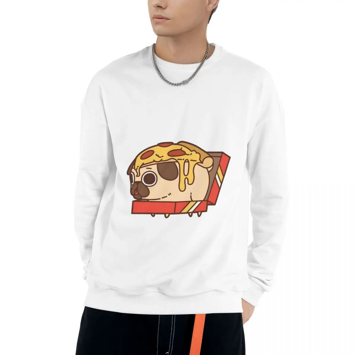 320g Cotton Polyester Autumn and winter Cute Pizza And Animal trend warm Adult Sweatshirts for couples