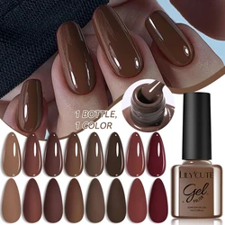 LILYCUTE 7ml Autumn Red Brown Gel Nail Polish 125 Colors All For Manicure Semi Permanent Soak Off Base Top Coat Nail Art Varnish