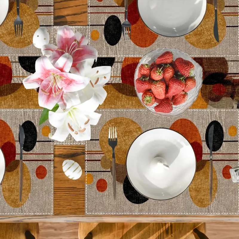 VIKAMA Nordic Morandi Table Flag Mat Set Waterproof and Anti slip Kitchen Dining Table Mat Home Decoration view 5