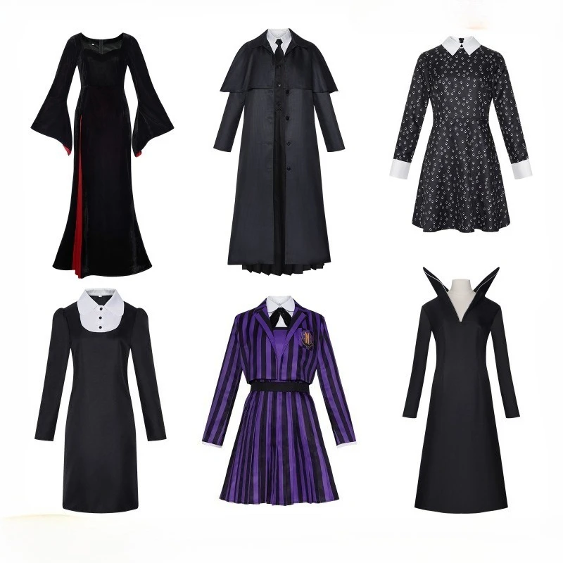 2025 الأربعاء إنيد زي مجموعة أنيمي الموسم 2 تأثيري الملابس لعبة الطرفية فستان حفلة الهالوين دعوى الفتيات هدية