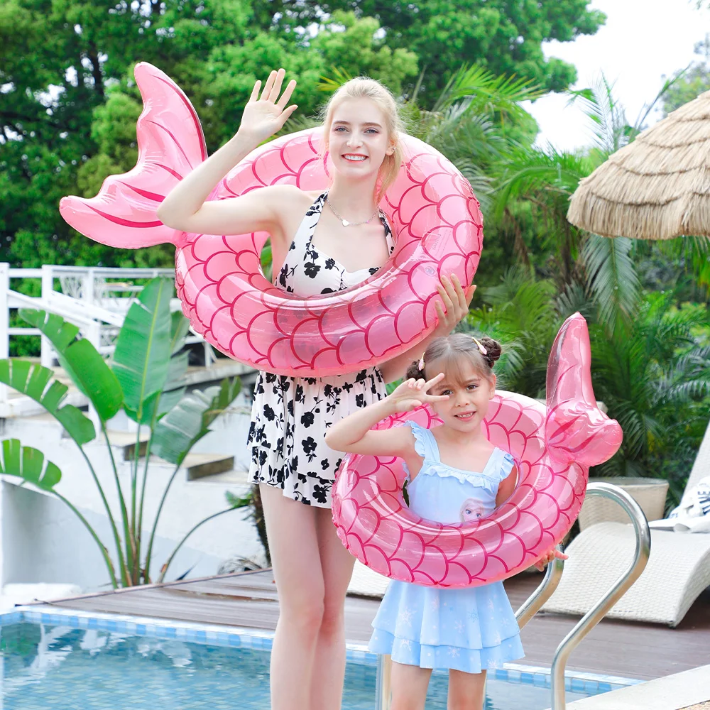 1 Stück aufblasbarer Schwimmring, kreativer Meerjungfrauen-Stil, süßer Schwimmring, schwimmendes Kinderboot, geeignet für Kinder