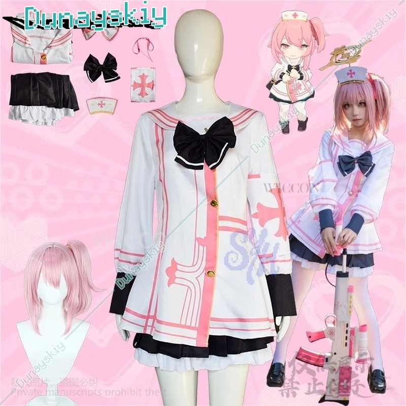 

Anime Game Blue Archive Cosplay Sumi Serina Costume Kawaii Pink Nurse Dress Japanese Jirai Kei Girls Lovely Halloween Christmas