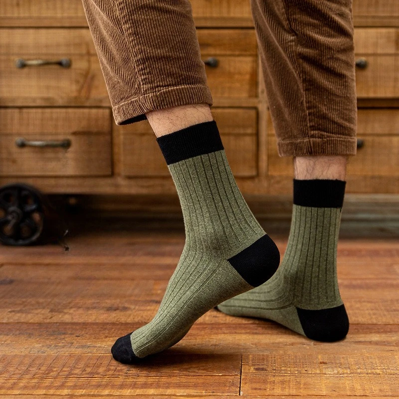 6 paia 2025 calzini da uomo in cotone a metà polpaccio autunno inverno calzini termici spessi e caldi calzini da uomo in maglia calze all'ingrosso di alta qualità