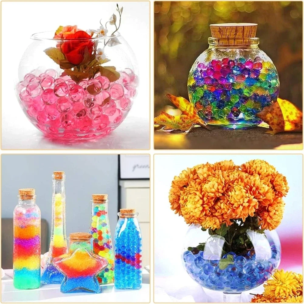 10000pcs Water Beads Splat Gun Refill Ammo Polymer Growing Water Balls Toy Gun Accessories Color Water Pearls Vase Decoration