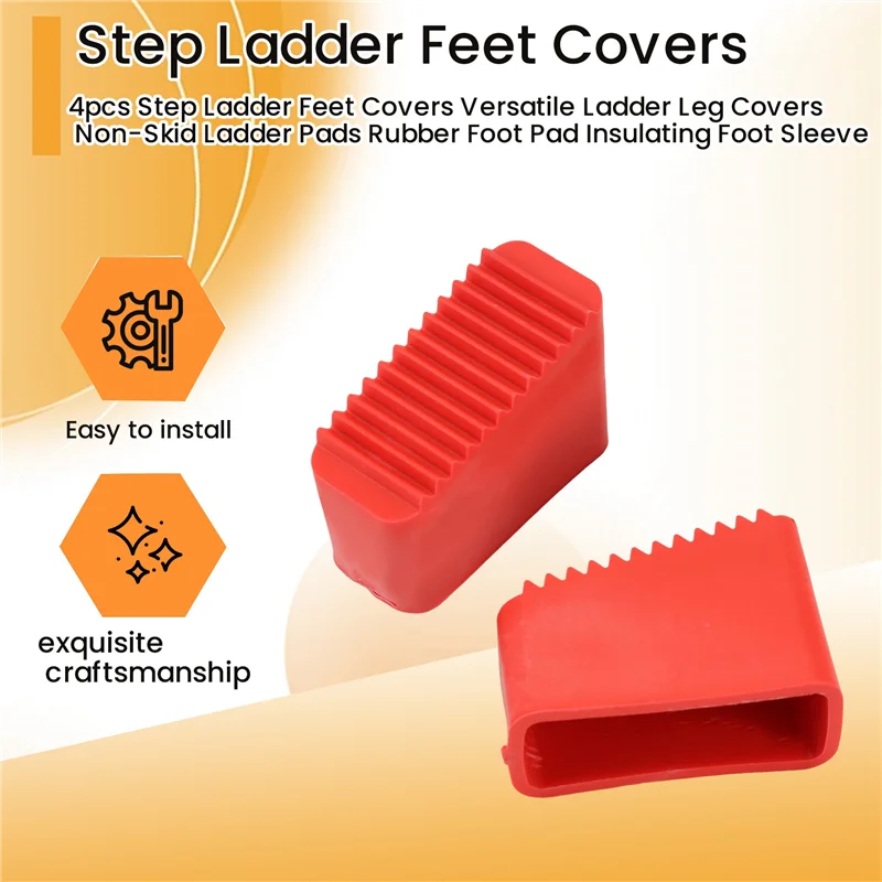 2025年ベストセラー-4個入りステップラダーフットカバー多用途ラダーレッグカバー滑り止めラダーパッドゴム製フットパッド絶縁フットスリーブ