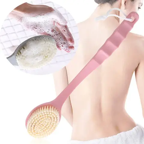 1Pc 롱 핸들 목욕 브러시 엑스 폴리 에이 팅 백 마사지 샤워 스파 폼 목욕 브러시 소프트 스폰지 스크러버 바디 클렌징 브러쉬