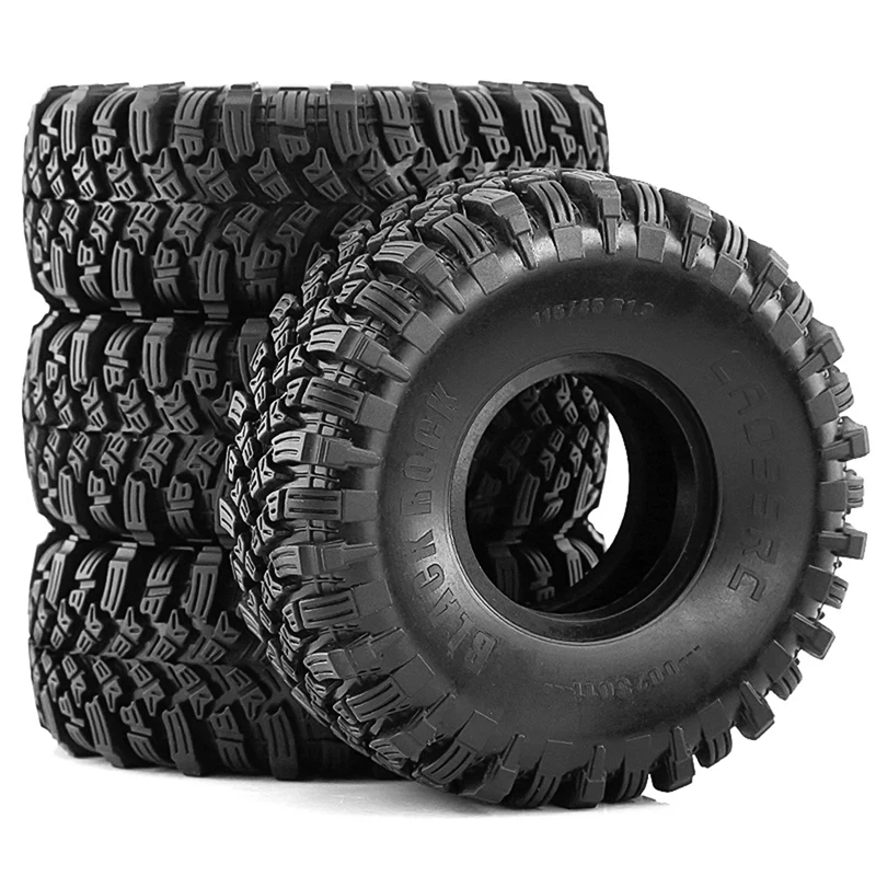 4 PCS Kit 115MM Rubber Mud Grappler Tires For 1:10 RC Crawler Axial SCX10 SCX10 II 90046 90047 TRX-4 G500 TRX-6 G63