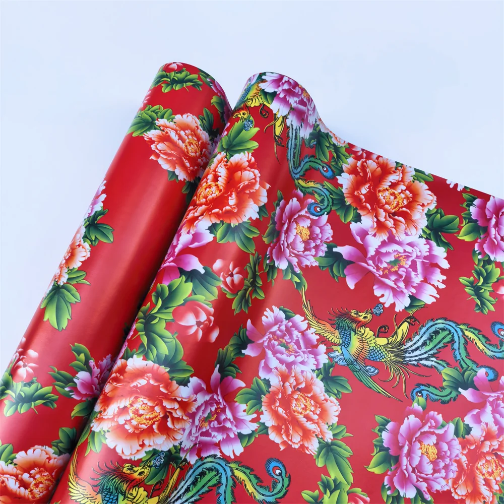 Chinese Style Car Floral Vinyl Film DIY Wrapping for Auto Motorcycle Skateboard Phoenix‌ Flower Car Accessories