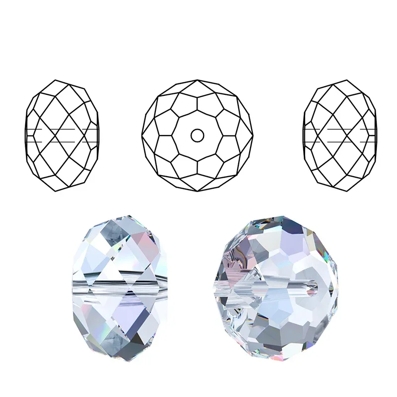 4-8mm Mix color faceted glass round beads Rondelle italyan charm crystal beads for bracelet necklace making DIY jewelry material