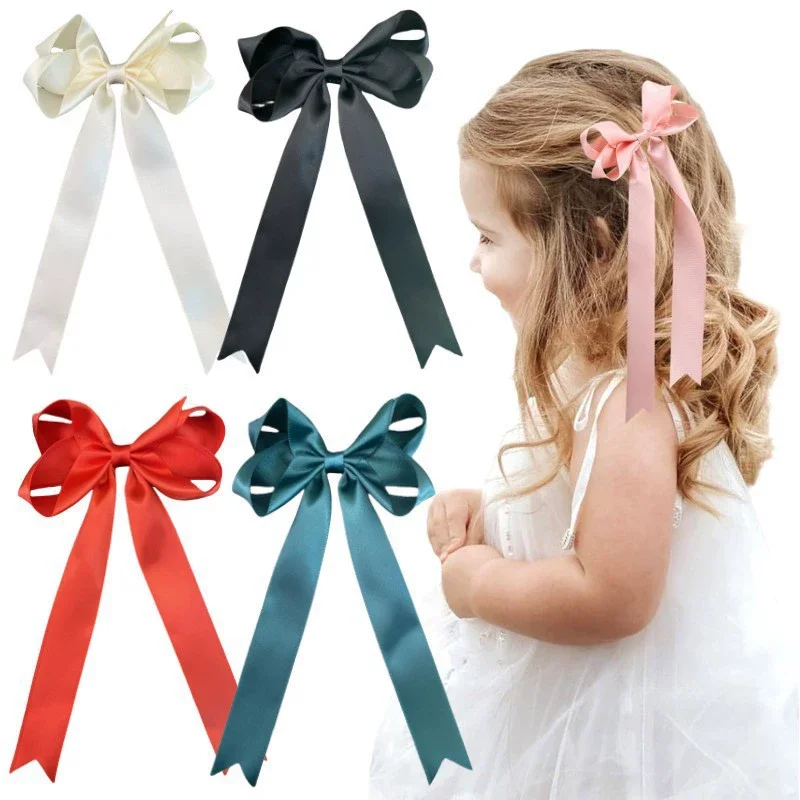 

30pc/lot Long Tassel Ribbon Bow Hair Clips Long Bow Hairpins Barrettes For Women Girls Long Tails Bow Hairpins Kids Headwear