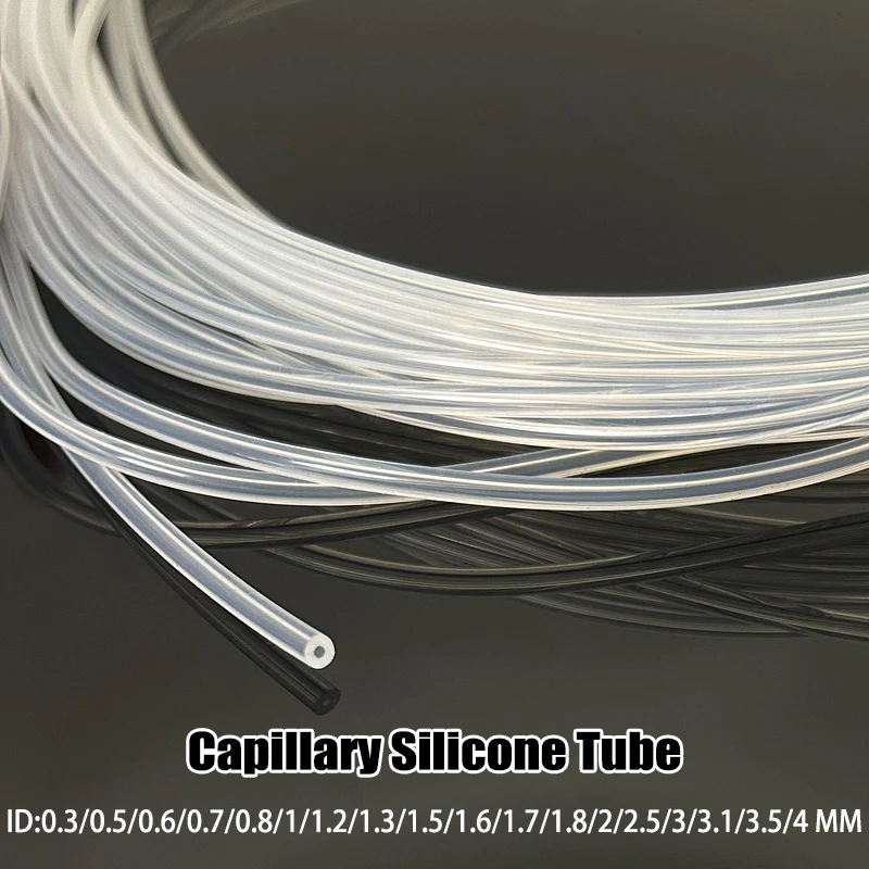 

ID 0.3mm ~ 4mm Premium Heat Resistant Capillary Silicone Tube Clear Flexible Micro Tubing 1M/3M/5M Beverage Transfer Plumbing